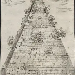 Antonio Lafreri, Sepulchrum C. Cesti Epulonis Ostiensi via et pyramide et marmore quadrato nobli..., Depiction of the pyramid of Caius Cestius in Rome
