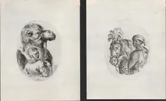 Lot of two plates from "Plusieurs testes coiffees a la Persienne" series... by Stefano della Bella, Etching, offered Jun 2023