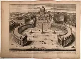 Pieter Mortier I, Le Vatican et l'Eglise de S. Pierre s Rome..., etching and bulino