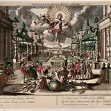 Georg Balthasar Probst, Lot of 7 plates depicting planets, the Moon and the Sun...