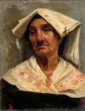 Enrico Gaeta, Portrait of old peasant, Oil on canvas