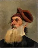 Enrico Gaeta, Portrait of old fisherman..., Oil on canvas