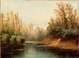Carlo Cressini, Lagoon landscape..., Oil on canvas