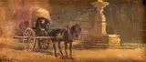 Luigi Gioli, Buggy waiting, Oil on board