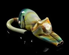 Loredano Rosin, Cat, Calcedonio glass cat sculpture