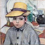 Baccio Maria Bacci, Portrait of a young boy with straw hat