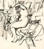 Antonio Scordia, Studio view with model