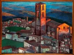 Gerardo Dottori, Aerial view of San Domenico, 1921...