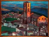 Gerardo Dottori, Aerial view of San Domenico, 1921...