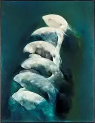 Renzo Vespignani, Gara di nuoto, la partenza, 1973, Oil on canvas