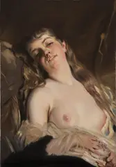 Charles Josuah Chaplin, Reclined nude, Oil on canvas