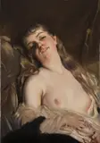 Charles Josuah Chaplin, Reclined nude, Oil on canvas