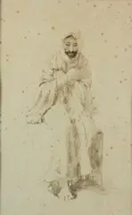 Domenico Morelli, Portrait of Arabian man, Pencil on paper