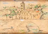 Orfeo Tamburi, Street view of Rome, 1960