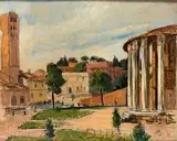 Luigi Surdi, View of Ercole Vincitore temple in Rome, 1940...