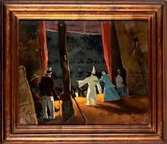Stage with Pulcinella, 1940 by Luigi Surdi, offered Feb 2023