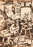 Mirko Basaldella, Painter's studio with his brother, 1937 ca.