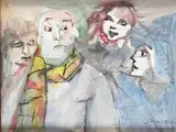 Mino Maccari, Man and three ladies, 1984