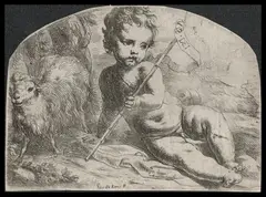 Giovanni Battista... by Bartolomeo Biscaino, bella impressione on paper vergata, offered Nov 2022
