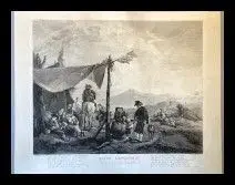 Jacques Aliamet, Halte Espagnole..., Foglio in buone condizioni generali.