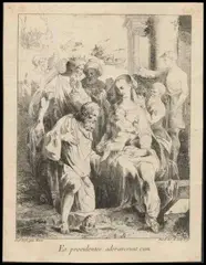 Giovanni David, Adorazione dei magi, 1770..., bella impressione on paper vergellata con un frammento di filigrana. Ottimo stato salvo una traccia quasi invisibile