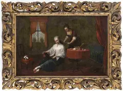 Pietro Longhi, Interno veneziano con toletta di gentildonna...