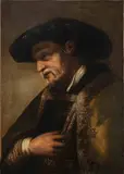 Rembrandt van Rijn, Ritratto di anziano gentiluomo con mantello e cappello ...