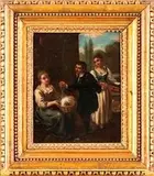 Antonio Amorosi, Scena con ricamatrice, serva e gentiluomo...