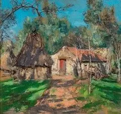 Antonio Cannata, Paesaggio con capanne..., Buone condizioni