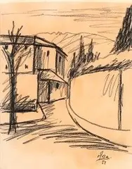 Strada di paese, 1951... by Ottone Rosai, Buone condizioni, offered Jun 2022