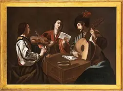 Concerto con suonatore di liuto, suonatore di violino e cantante... by Pietro Paolini, offered May 2022