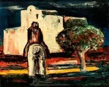 Salvatore Fiume, Paesaggio con uomo a cavallo ...