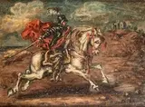 Giorgio de Chirico, Guerriero con spade sguainata, 1957...