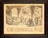Luigi Ademollo, Riquadro principale: Medea rappresentata in un anfiteatro; riquadri a margine i...