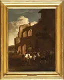 Karel Dujardin, La sosta dei cavalieri all'osteria...