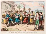Bartolomeo Pinelli, Ritorno delle mozzatore dopo la vendemmia in Roma, 1815...