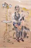 Filippo de Pisis, Omaggio a Goya, 1944, lithograph acquerellata a mano