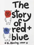Keith Haring, The story of Red + Blue, 1989, lithograph a colori