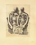 Giorgio de Chirico, Gli Archeologi II, 1927, etching