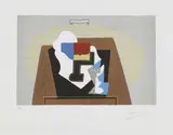 Gino Severini, Natura morta con fruttiera e bicchiere, 1964, lithograph