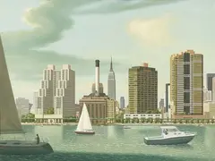 Aldo Damioli, Venezia New York, 1997, acrylic on canvas