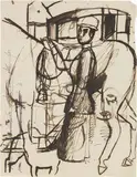Composizione by Mario Sironi, ink on paper, offered May 2017