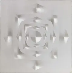 Stefano Brunello, Progressione - Ottagono nel Quadrato, 2010, acrylic and canvas estroflessa on panel