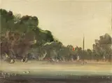 Paesaggio by Pietro Annigoni, oil on canvas board, offered May 2017