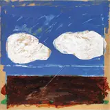 Mario Schifano, Senza titolo, 1976, enamel and collage on paper applicata on canvas