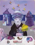 Rimbaud ad Harrar by Antonio Possenti, 1987, oil on canvas board, offered May 2017