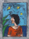Ritratto by Tano Festa, 1975, acrylic on canvas, offered May 2017