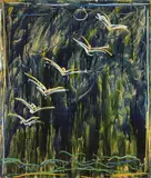 Notturno by Mario Schifano, 1984, enamel and acrylic on paper applicata on canvas, offered May 2017