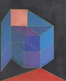 Achille Perilli, Un senso del mondo, 1976, oil on canvas