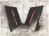 Fabrizio Plessi, Digital Project - Lava - Progetto digitale sulla lava, 2008, mixed media on paper applicata on panel